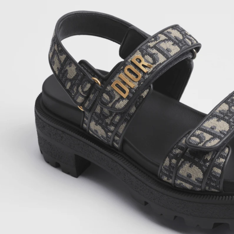 Dior Act Platform Sandal Cotton Embroidered With Deep Blue Dior Oblique Motif - Image 5