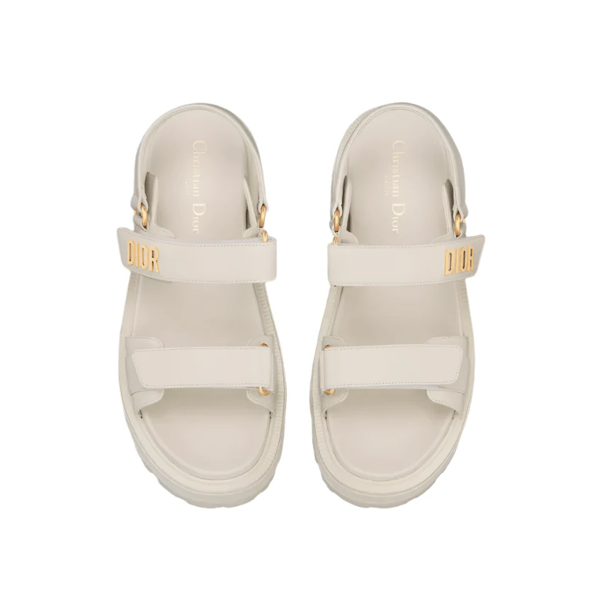 Dior Act White Lambskin Platform Sandals – 7cm Heel - Image 3
