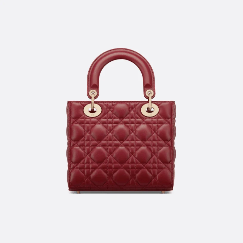 Dior Lady Dior My ABCDior Small Bag Cannage Patterned Sheepskin In Cherry - Image 2