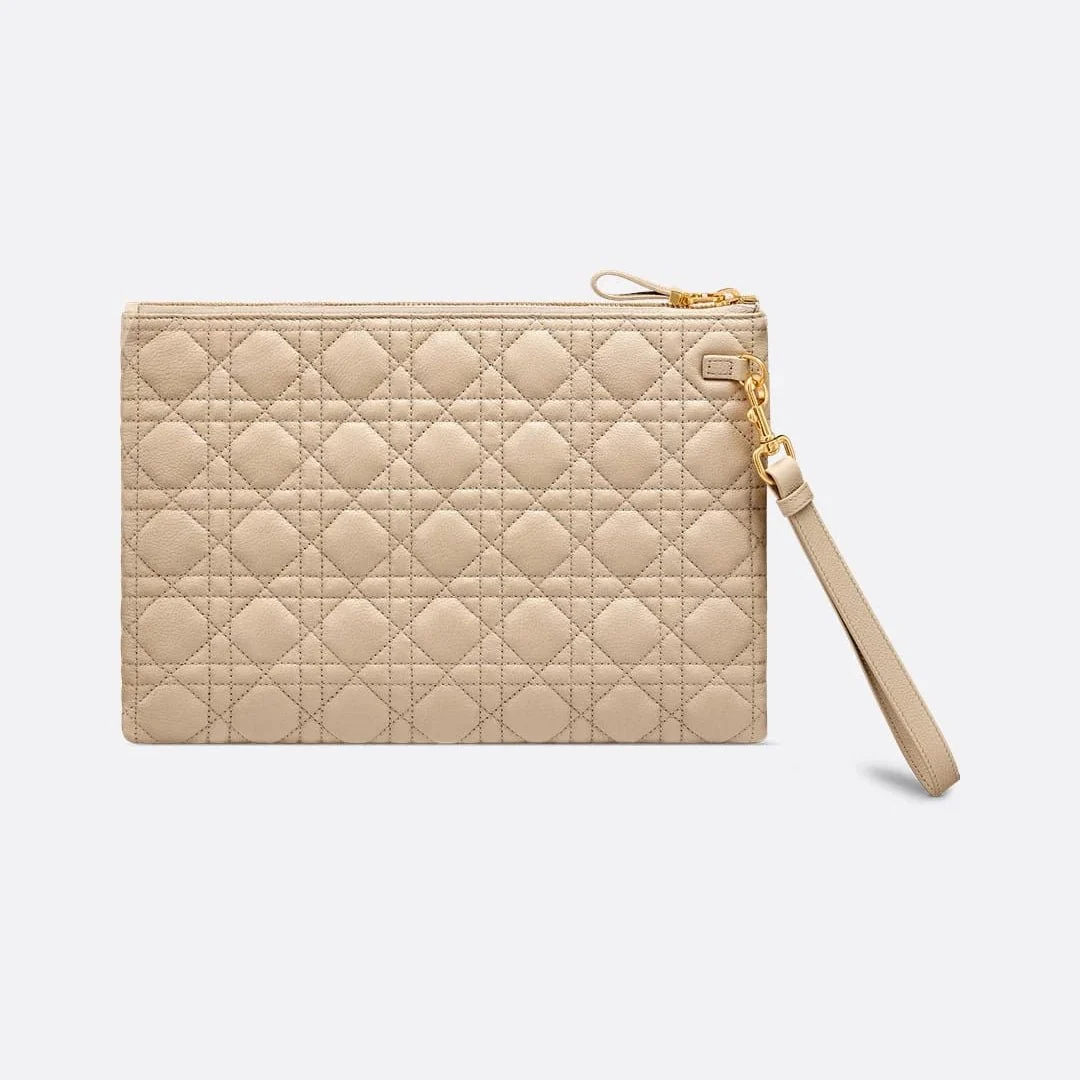 Dior Large Caro Daily Pouch Sand-Colored Supple Cannage Calfskin - Image 2