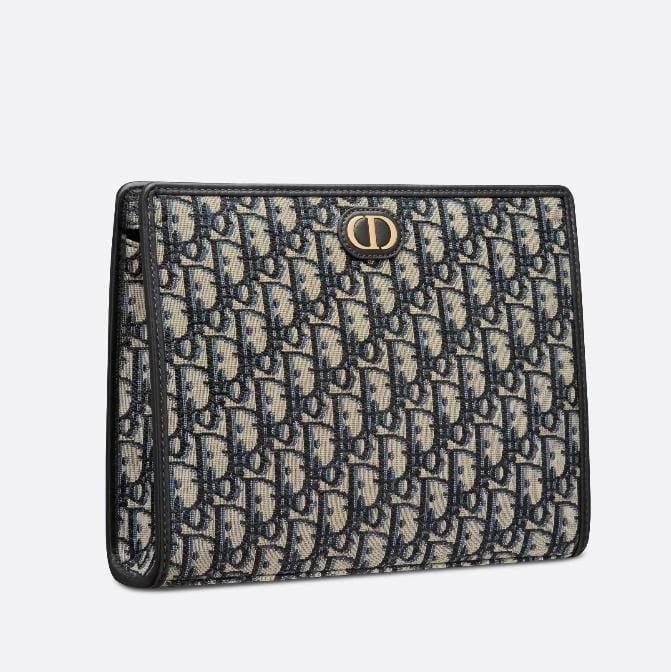 Dior Medium 30 Montaigne Pouch Blue Oblique Jacquard - Image 6