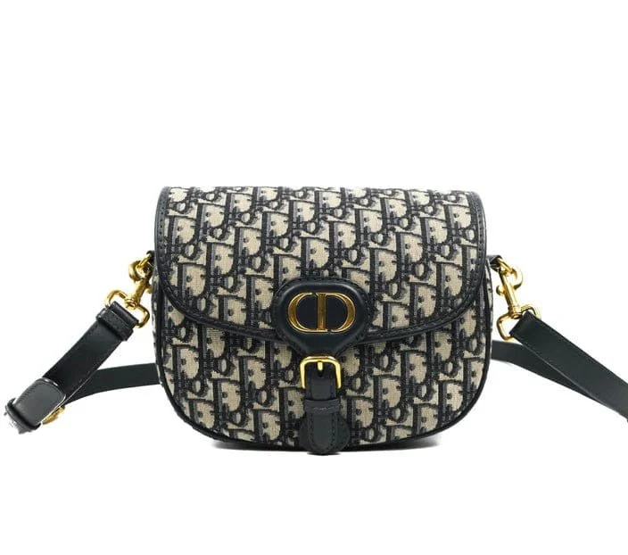 Dior Medium Bobby Bag Blue Oblique Jacquard Canvas