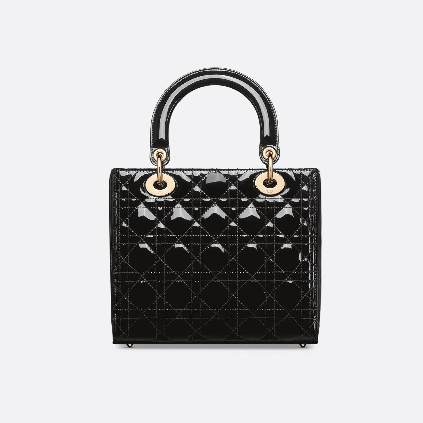 Dior Medium Lady Bag Black Patent Cannage - Image 2