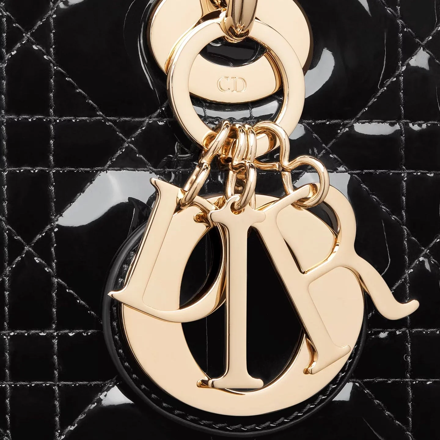 Dior Medium Lady Bag Black Patent Cannage - Image 5