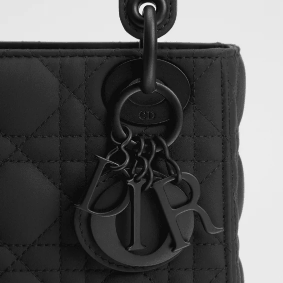 Dior Mini Lady Bag Black Ultramatte Cannage Calfskin - Image 3