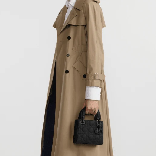Dior Mini Lady Bag Black Ultramatte Cannage Calfskin - Image 4
