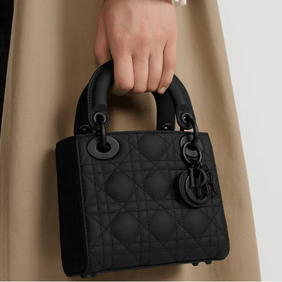 Dior Mini Lady Bag Black Ultramatte Cannage Calfskin - Image 5