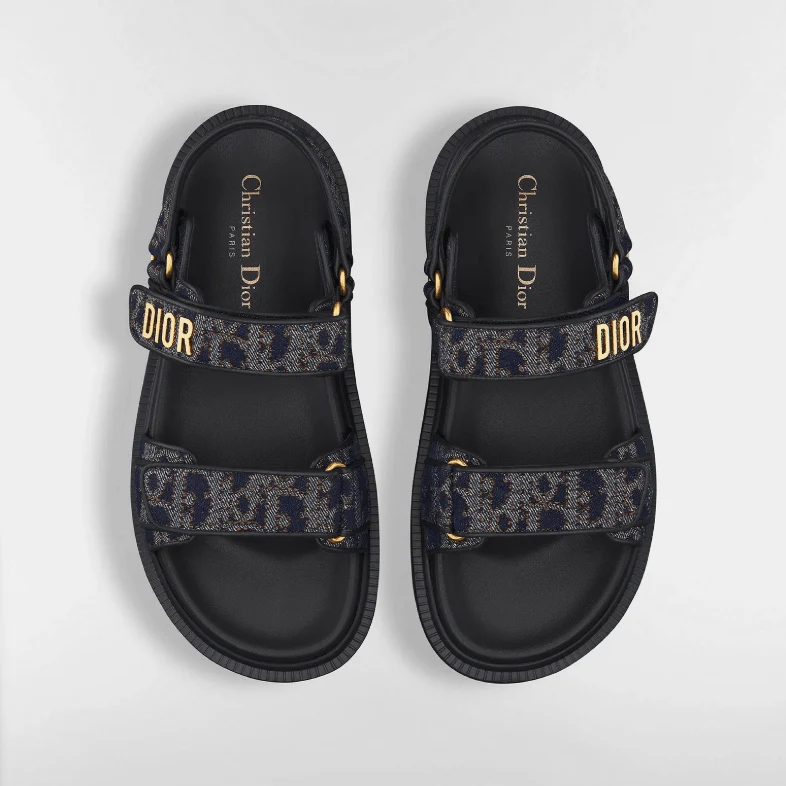 Dior Blue and Tobacco Brown Oblique Denim with Contrasting Topstitching - Image 3