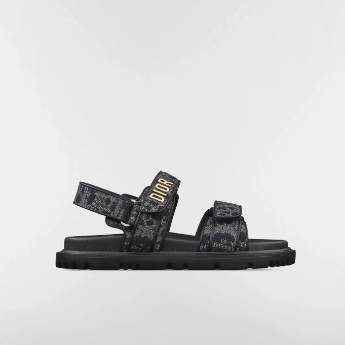 Dior Blue and Tobacco Brown Oblique Denim with Contrasting Topstitching - Image 4