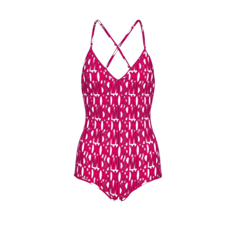 Dior One Piece Swimsuit White Technical Fabric With Fuchsia Miss Dior Allover Motif - Image 2