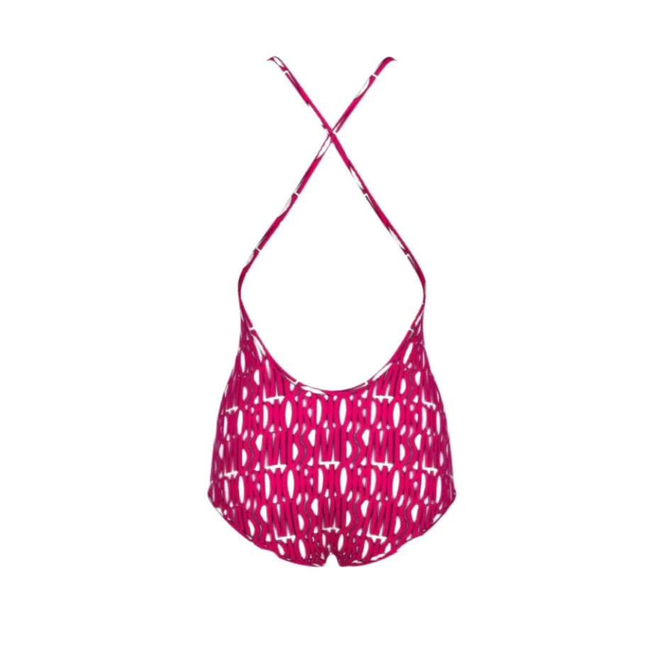 Dior One Piece Swimsuit White Technical Fabric With Fuchsia Miss Dior Allover Motif - Image 3