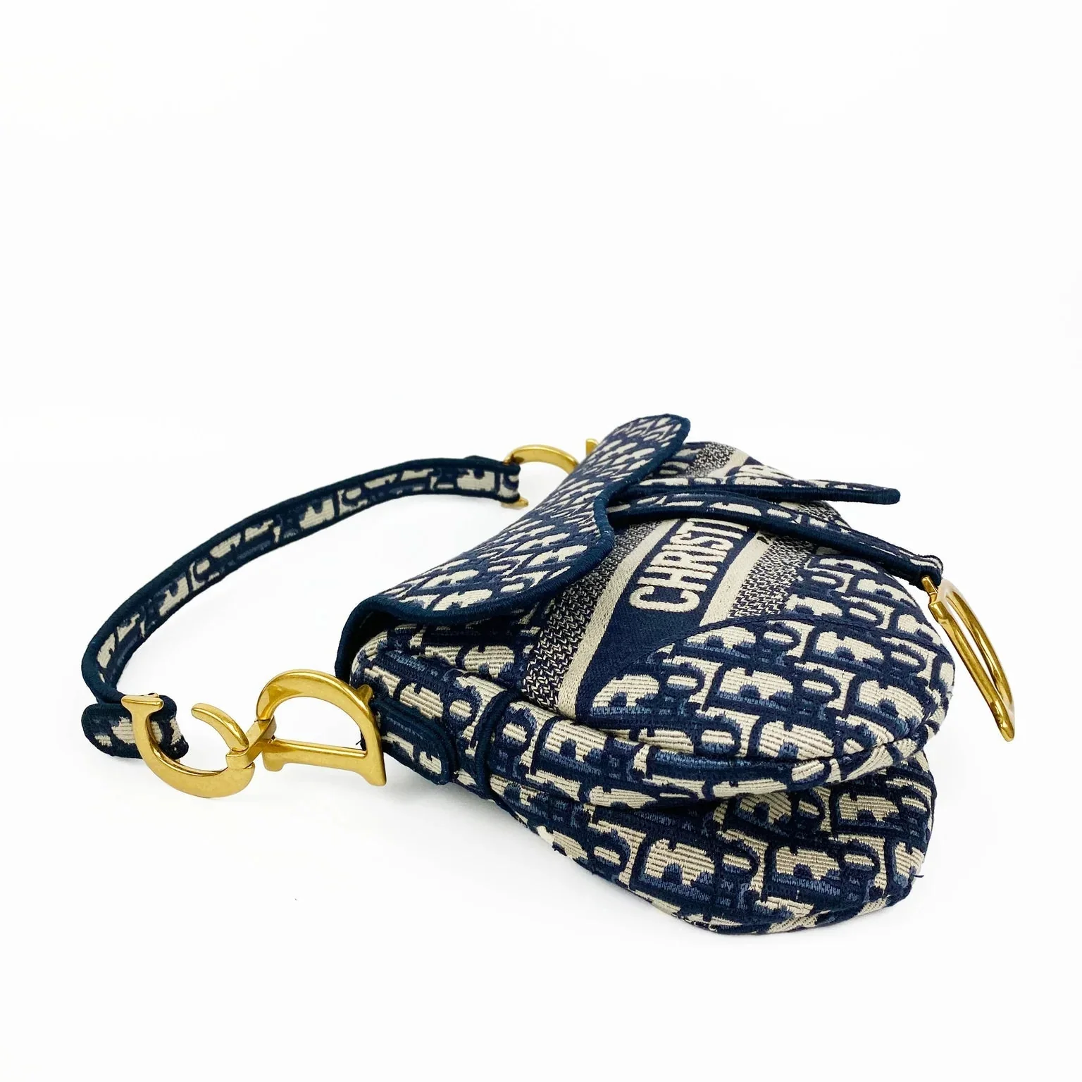 Dior Saddle Bag Blue Dior Oblique Embroidery - Image 4