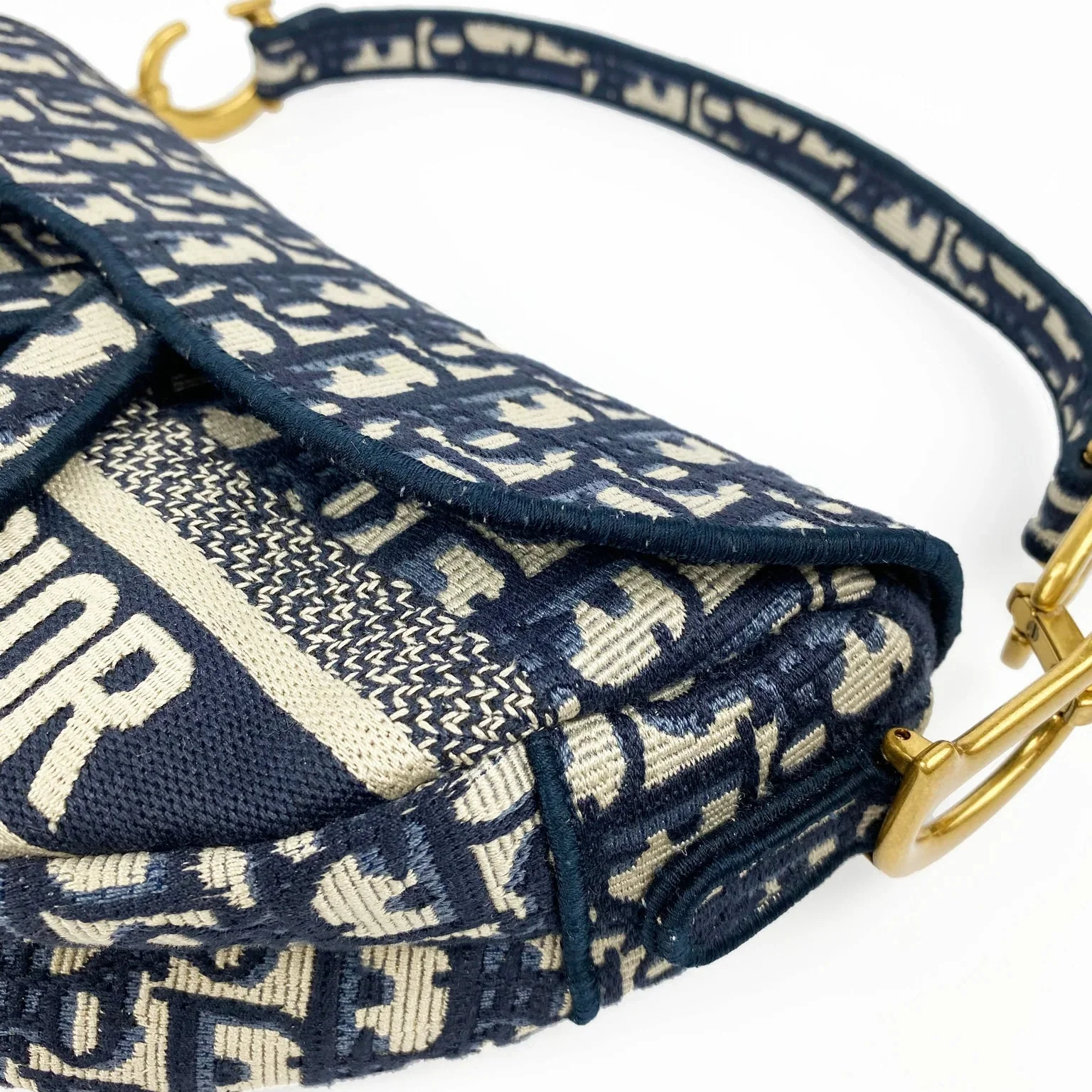 Dior Saddle Bag Blue Dior Oblique Embroidery - Image 6