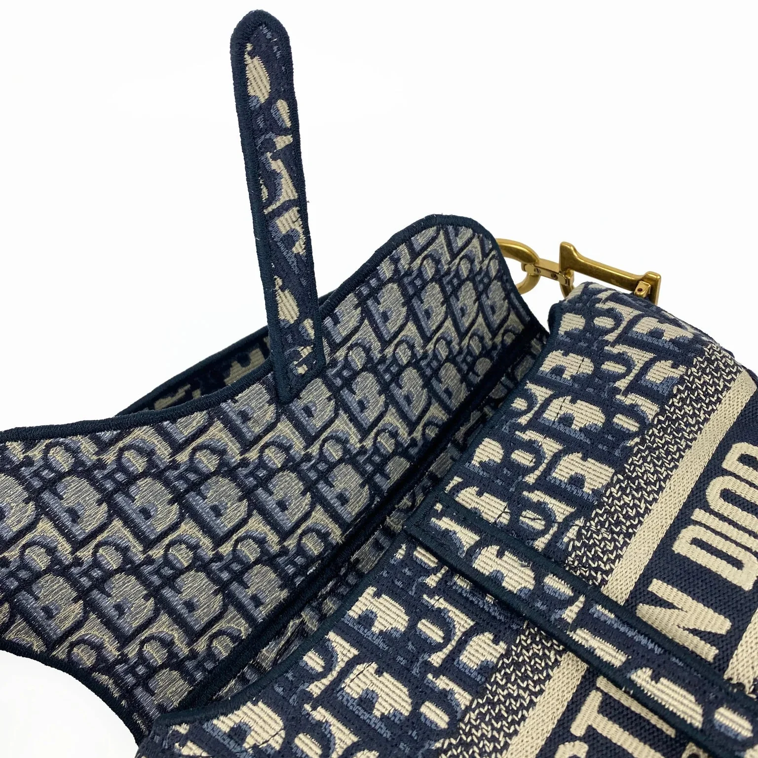 Dior Saddle Bag Blue Dior Oblique Embroidery - Image 7