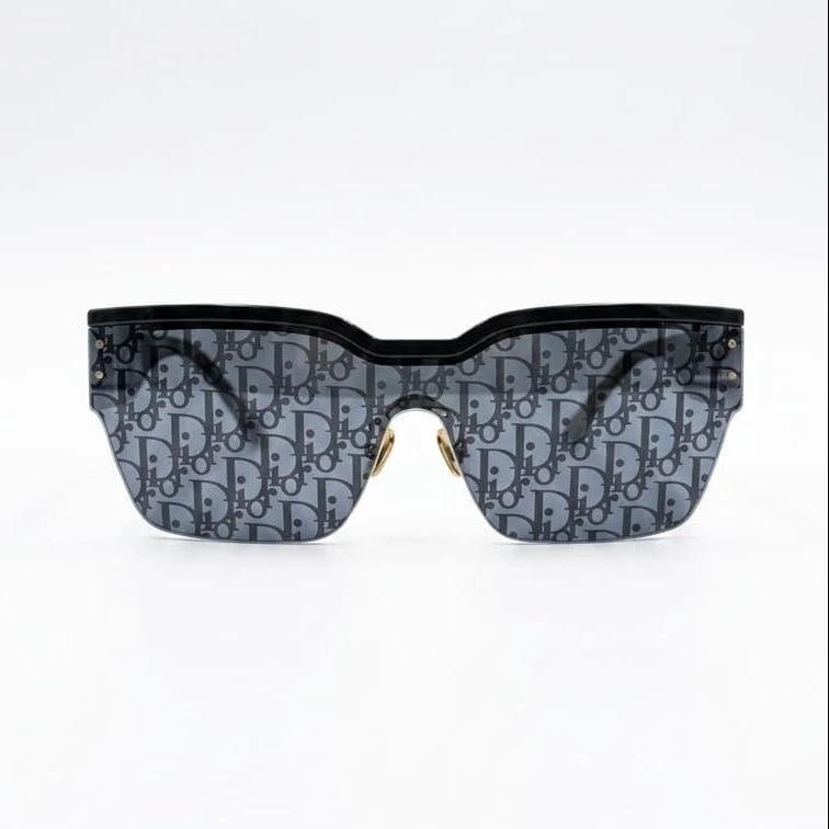 Dior Club Smoke Mirror Logo Shield Sunglasses
