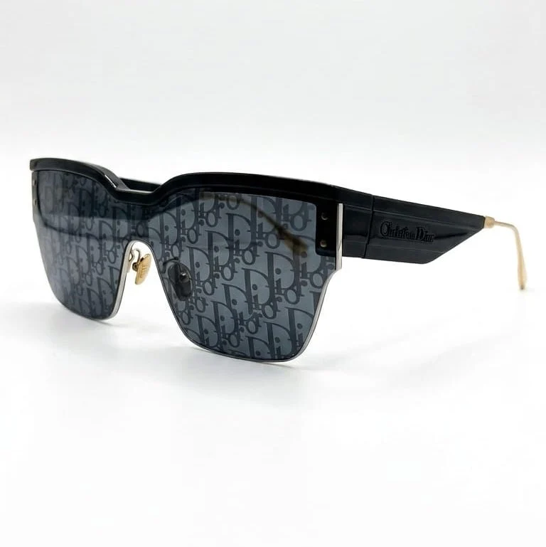 Dior Club Smoke Mirror Logo Shield Sunglasses - Image 2