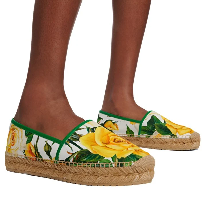 Dolce & Gabbana Floral-Print Canvas Espadrilles - Image 6