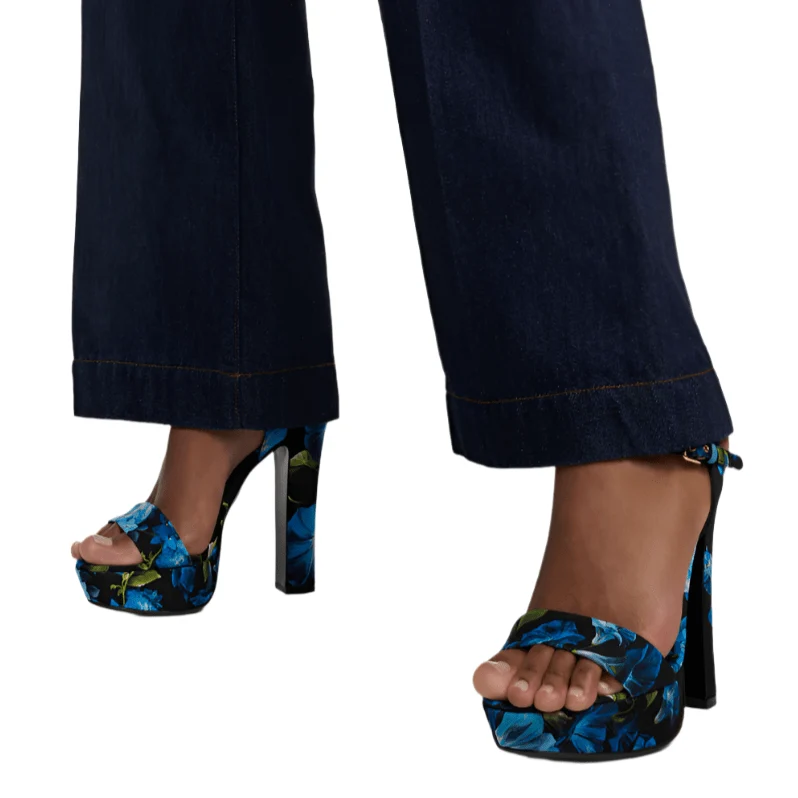 Dolce&Gabbana Floral Satin Platform Sandals - Image 3