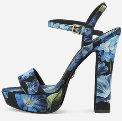 Dolce&Gabbana Floral Satin Platform Sandals - Image 6