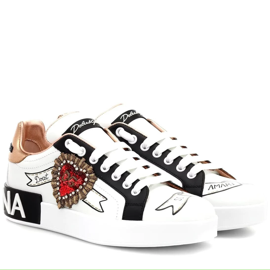 Dolce & Gabbana Portofino Print With Embroidery Sneakers - Image 10