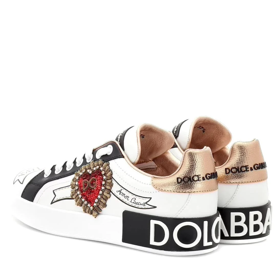Dolce & Gabbana Portofino Print With Embroidery Sneakers - Image 11