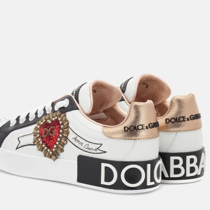 Dolce & Gabbana Portofino Print With Embroidery Sneakers - Image 3