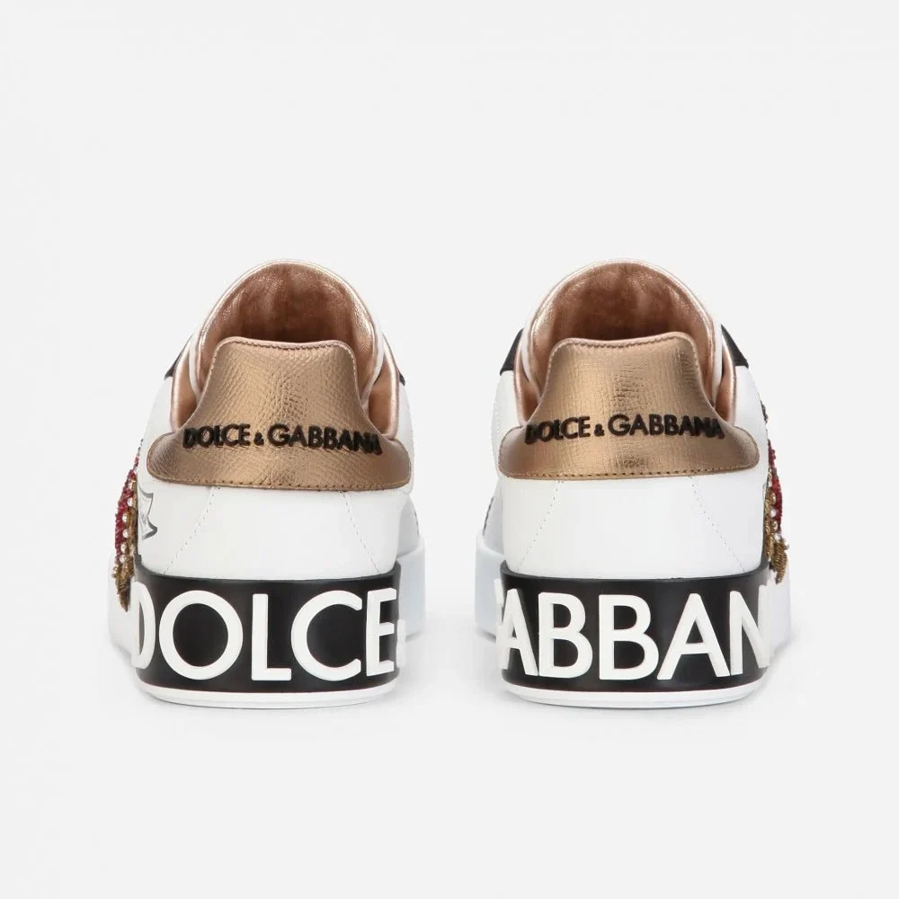 Dolce & Gabbana Portofino Print With Embroidery Sneakers - Image 5