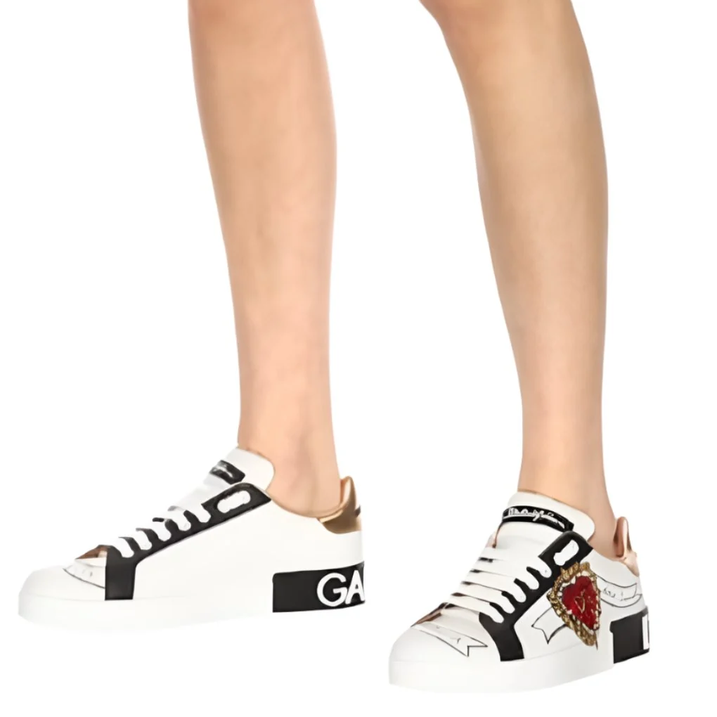 Dolce & Gabbana Portofino Print With Embroidery Sneakers - Image 6