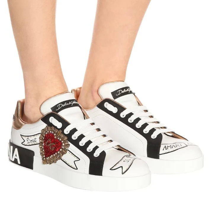 Dolce & Gabbana Portofino Print With Embroidery Sneakers - Image 9