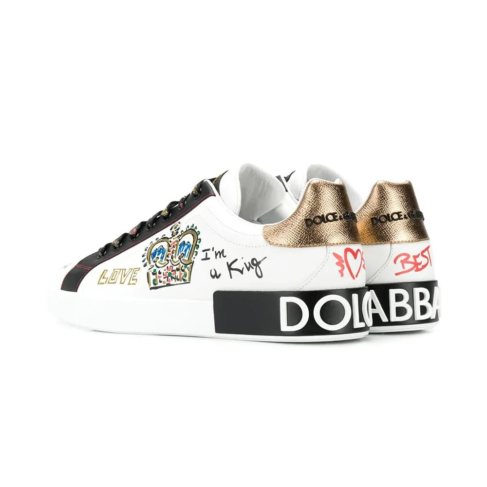 Dolce & Gabbana Portofino Slogan Print Sneakers - Image 3