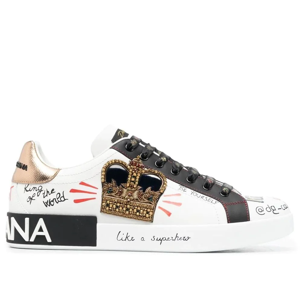 Dolce & Gabbana Portofino Slogan Print Sneakers - Image 4