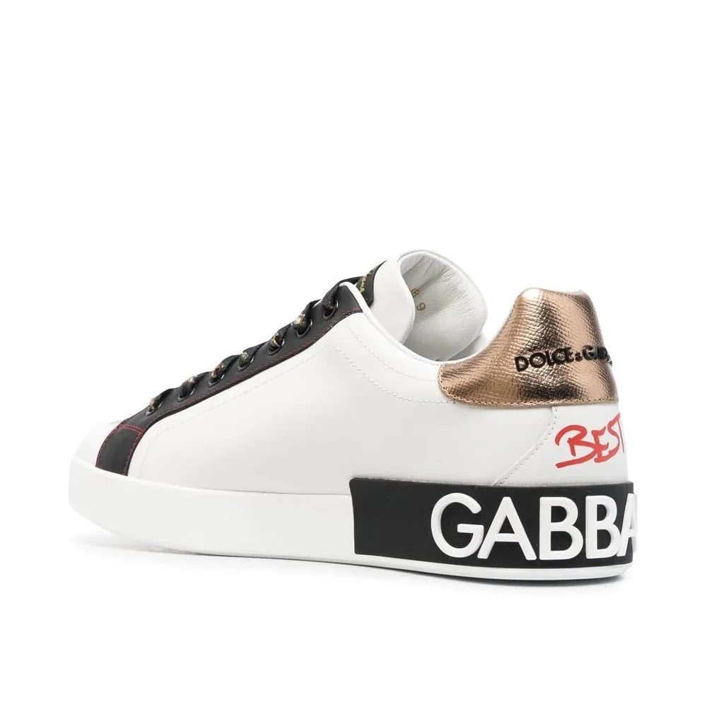 Dolce & Gabbana Portofino Slogan Print Sneakers - Image 5
