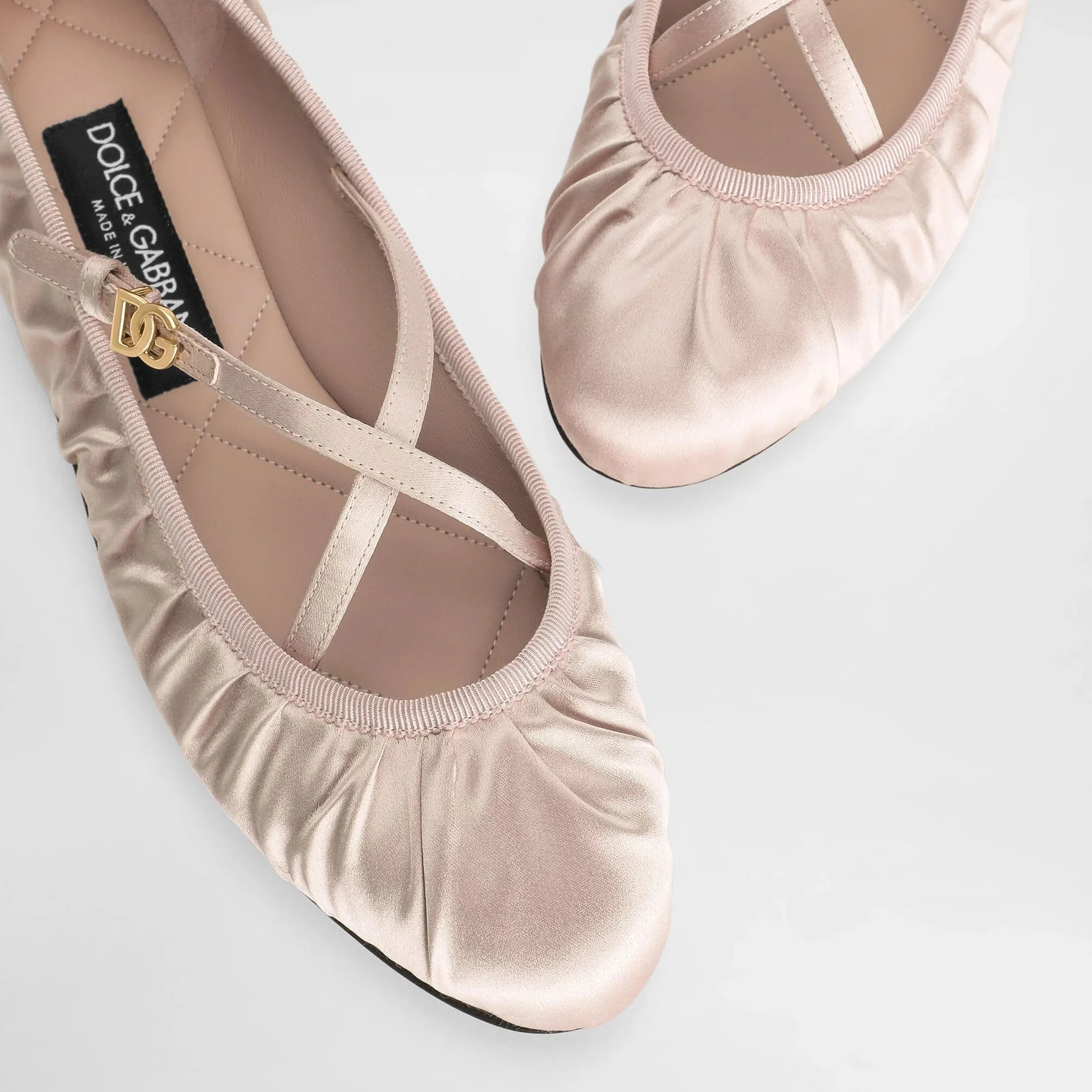 Dolce & Gabbana Satin Flat Ballet Shoes - Image 2
