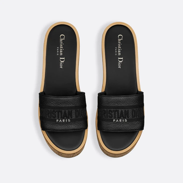 Dior Dway Platform Slide Black Grained Calfskin - Image 2