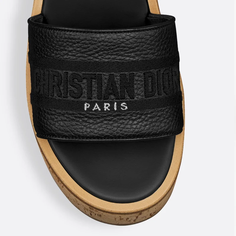 Dior Dway Platform Slide Black Grained Calfskin - Image 3