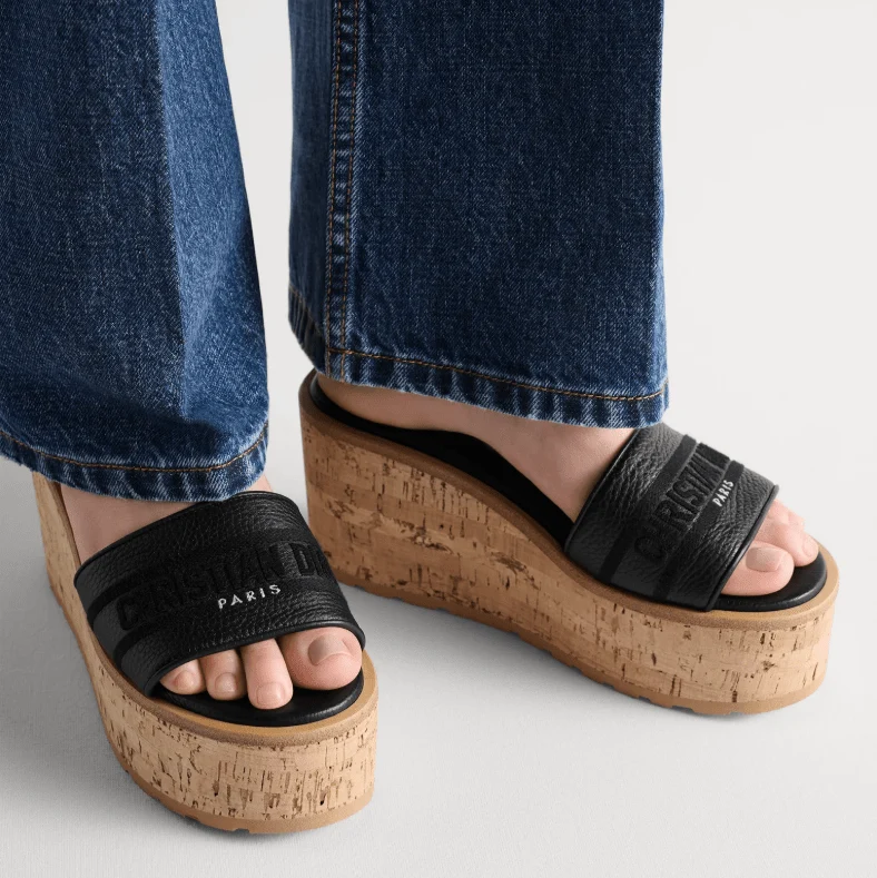 Dior Dway Platform Slide Black Grained Calfskin - Image 4