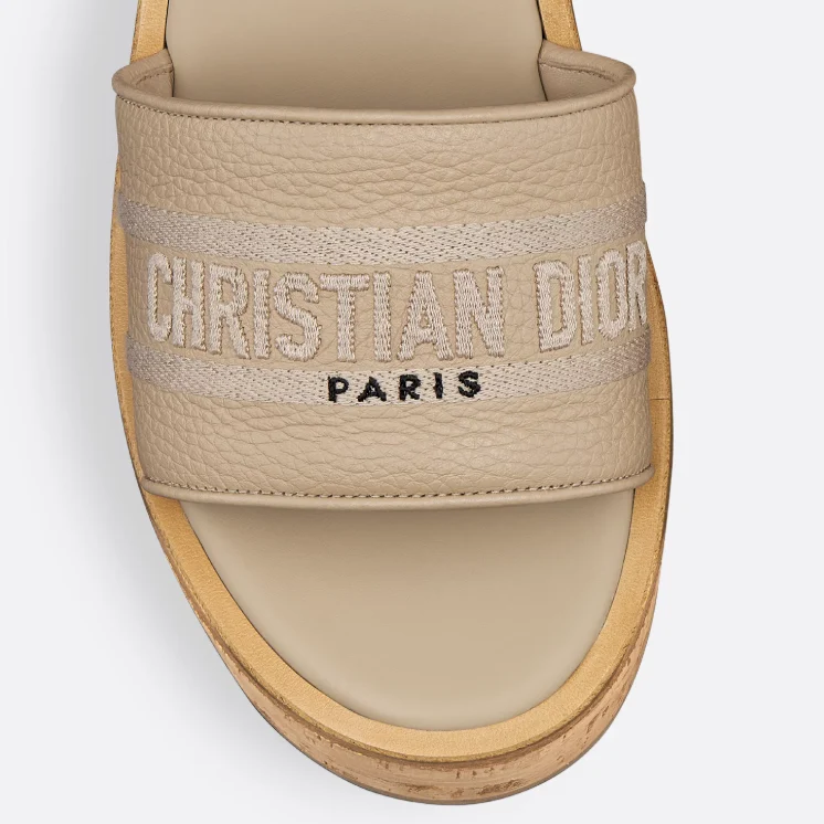 Dway Platform Slide Powder Beige Grained Calfskin - Image 4