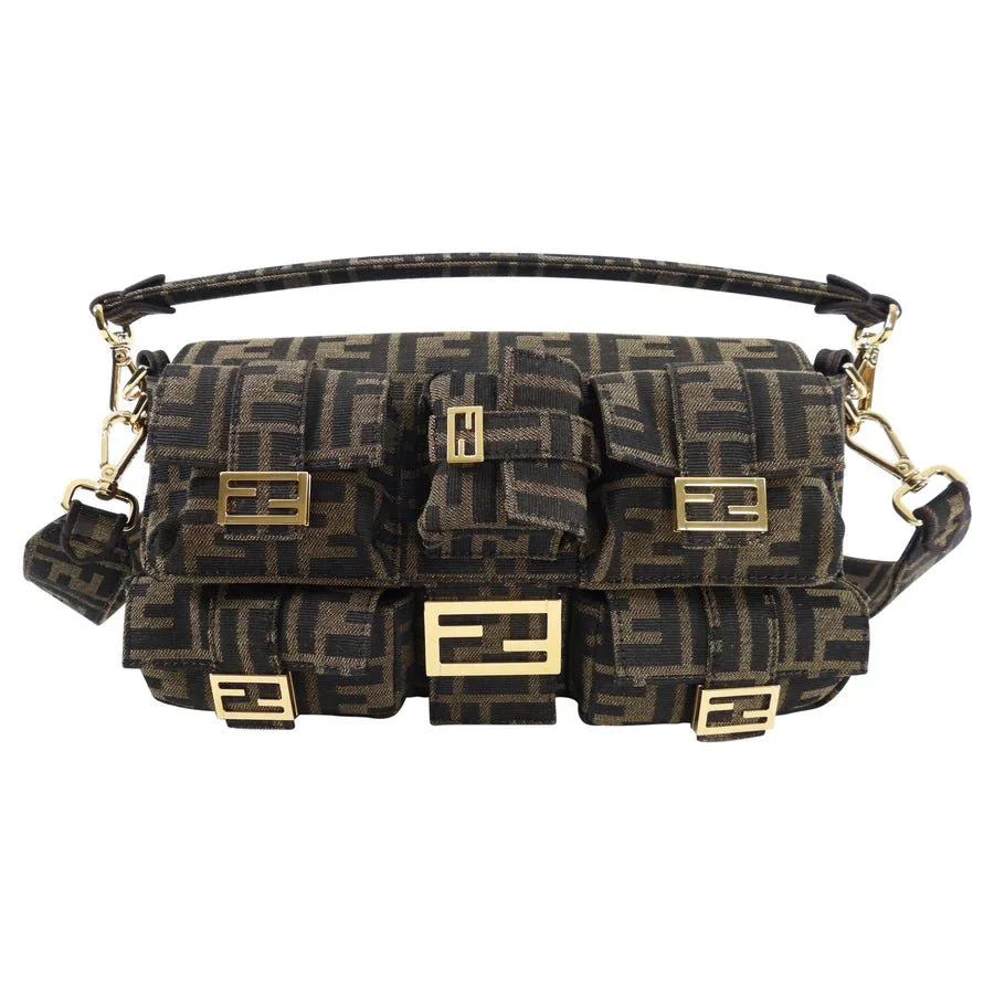 Fendi Brown Zucca FF Multi Pocket Baguette Bag - Image 2