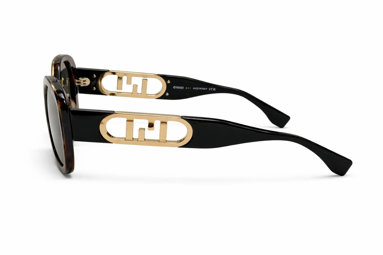 Fendi Oversized Square Sunglasses – Tortoiseshell Frame & Green Lens - Image 3