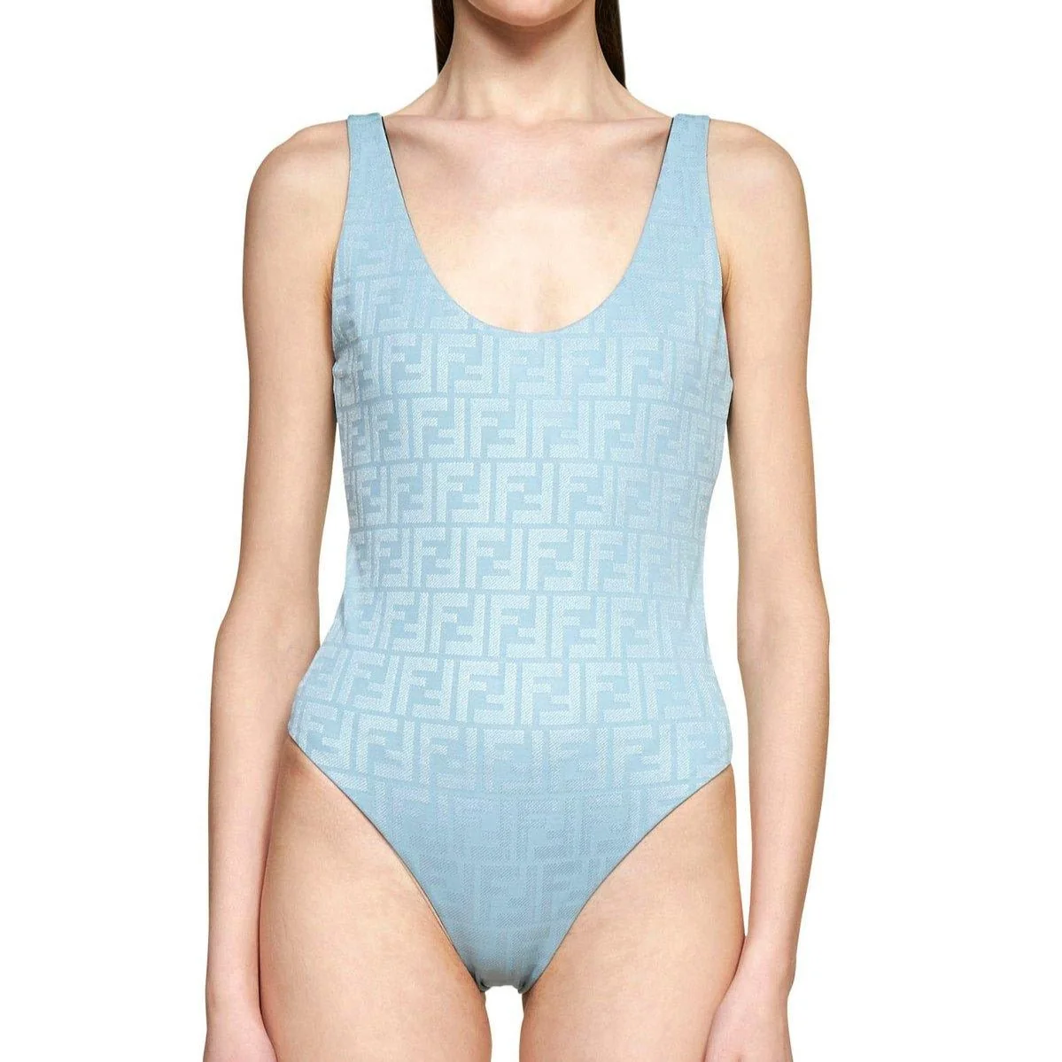 Fendi Reversible One-Piece Blue Swimsuit - Image 6