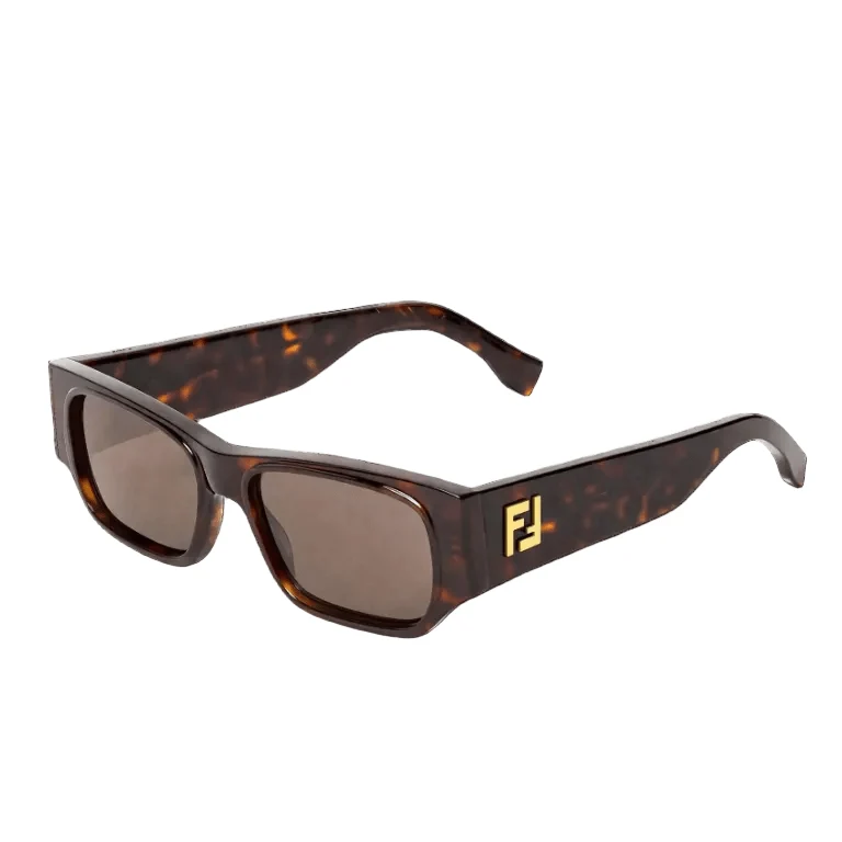 Fendi Sunglasses Brown Rectangular Tortoiseshell