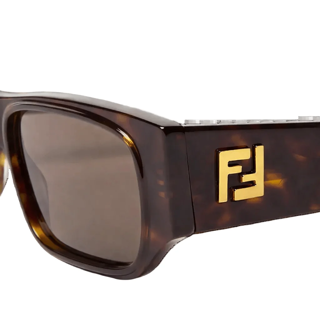 Fendi Sunglasses Brown Rectangular Tortoiseshell - Image 4