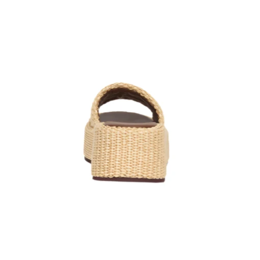 Fendi Sunshine Beige Cotton Fibre Flatform Slides - Image 4
