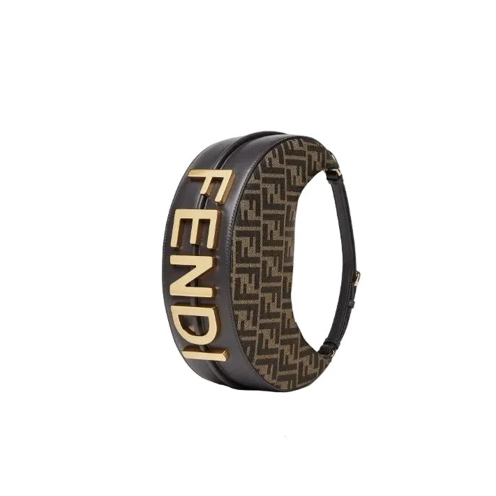 Fendi Graphy Brown FF Fabric Bag - Image 2