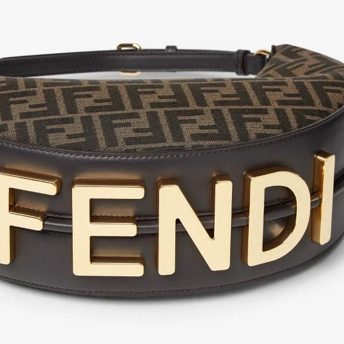 Fendi Graphy Brown FF Fabric Bag - Image 3