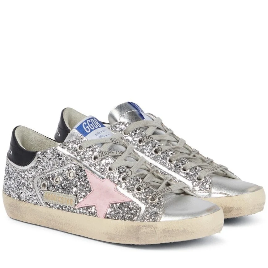 Golden Goose Super-Star Embellished Leather Sneakers - Image 4