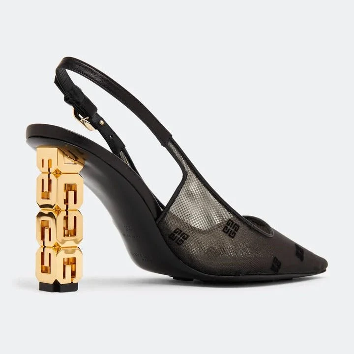 Givenchy Bouncing G Cube Slingback Pumps – Black - Image 3
