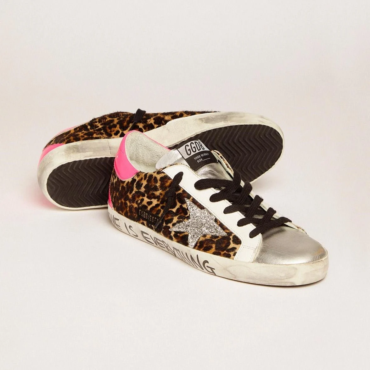 Golden Goose Low-Top Sneakers For Women Pink Superstar Tiger And Silver Leather - Image 2