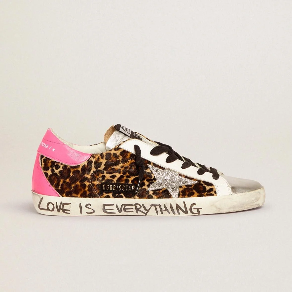 Golden Goose Low-Top Sneakers For Women Pink Superstar Tiger And Silver Leather - Image 4