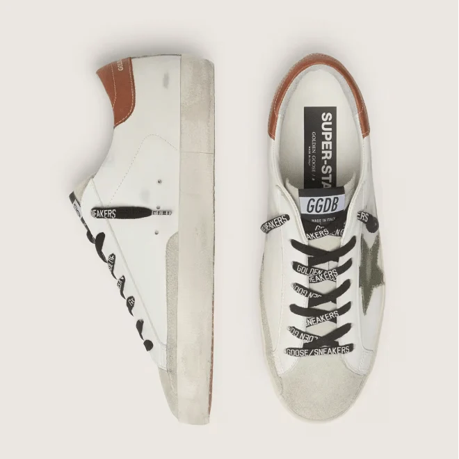 Golden Goose Men's Super-Star With Star In Olive Green Canvas - Image 5